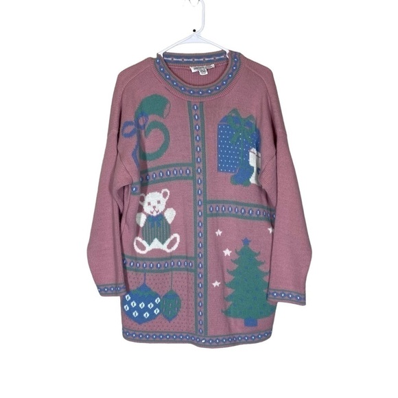 VTG Private Eyes Knit Grandma Christmas Sweater - Picture 1 of 8